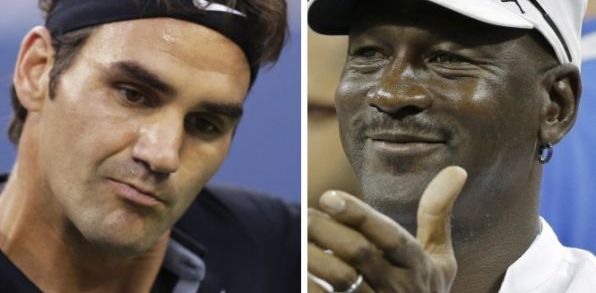 Zľava Federer a Jordan (zdroj: TASR)